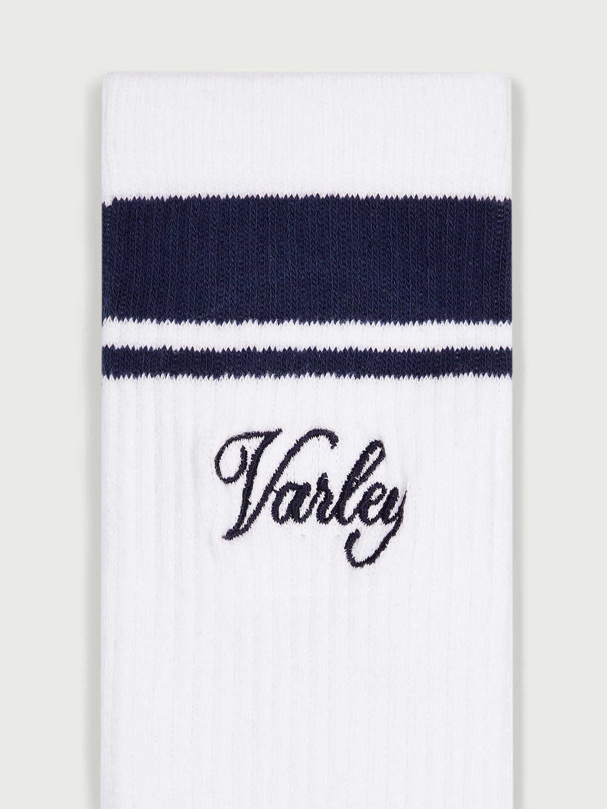Varley Lamar club stripe sock white blue nights