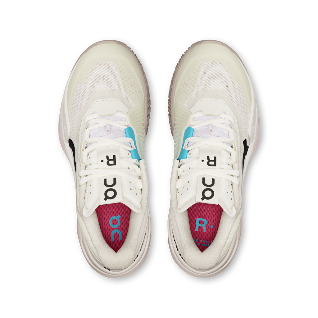 On THE ROGER Pro Fire Women's White/Pink tennis shoe