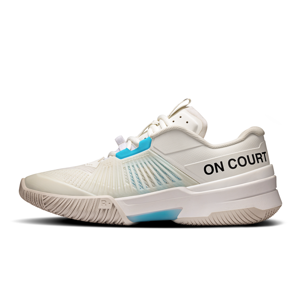 On THE ROGER Pro Fire Women's White/Pink tennis shoe