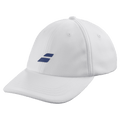 Babolat Pure Logo Cap for juniors in white, three-quarter front view