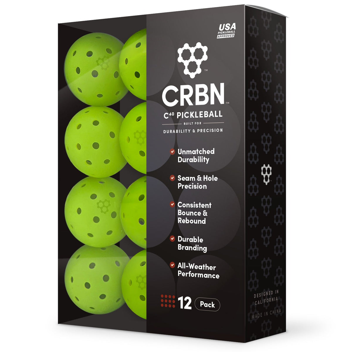 CRBN C40 Pickleballs 12 pack