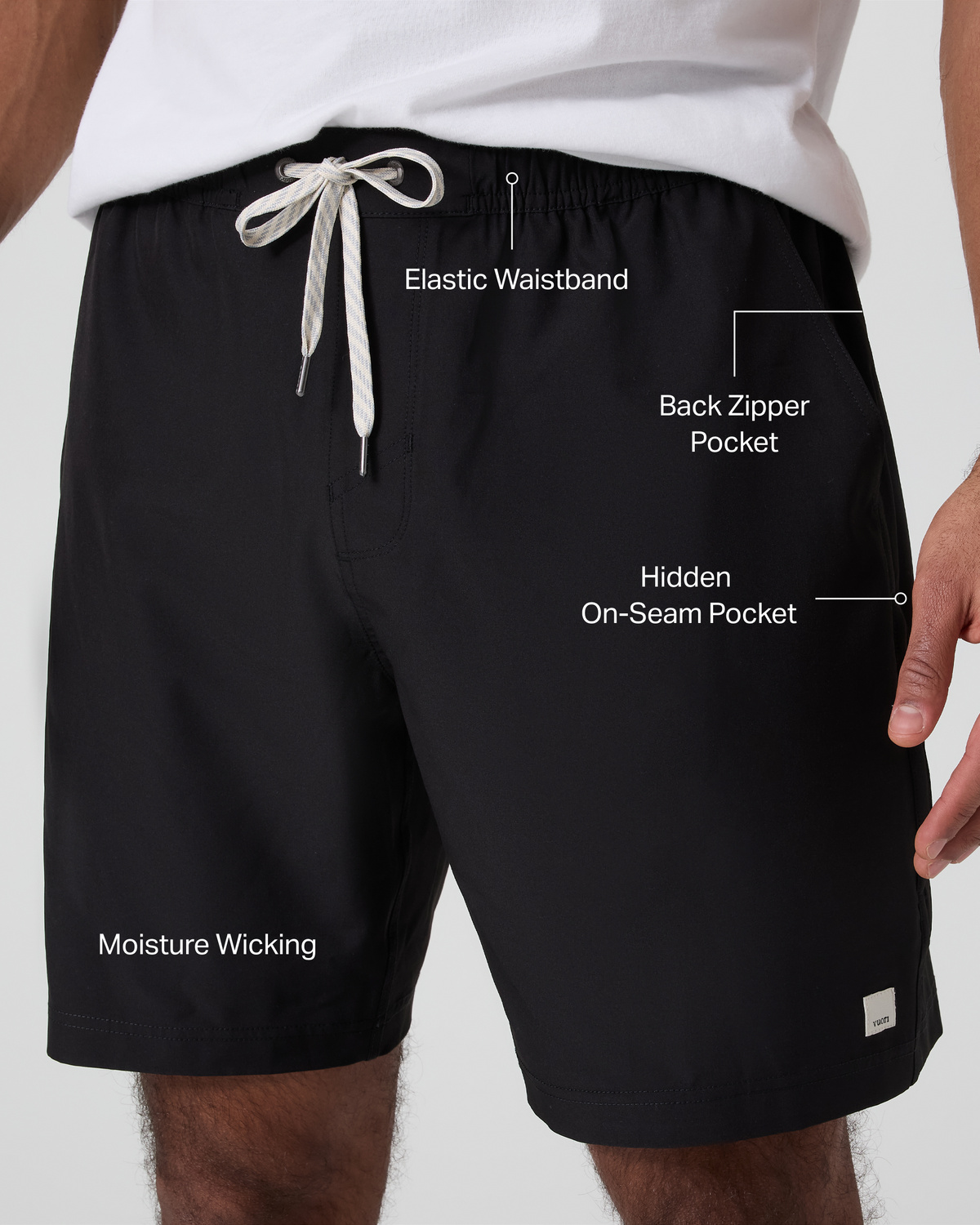 Vuori Banks Session Short Unlined 7" - Black