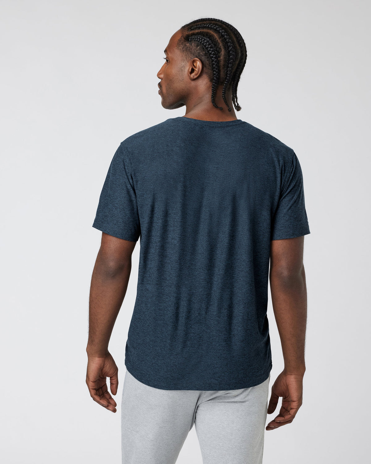 Vuori Strato Tech Tee - Navy Heather, back