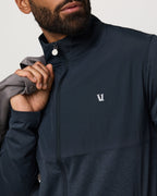 Vuori Sunday Element Track Jacket - Ink Heather, fabric detail