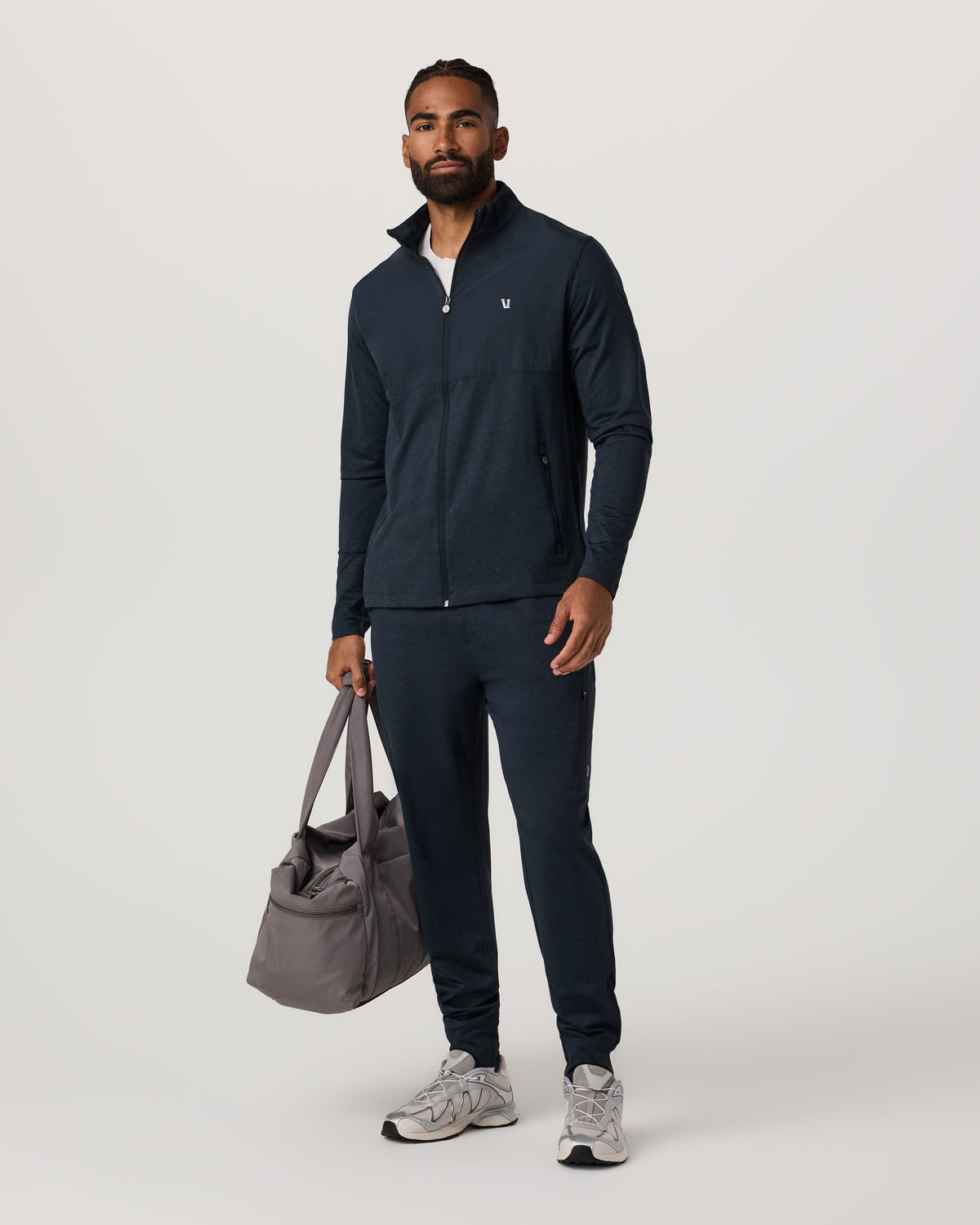 Vuori Sunday Element Track Jacket - Ink Heather, full length