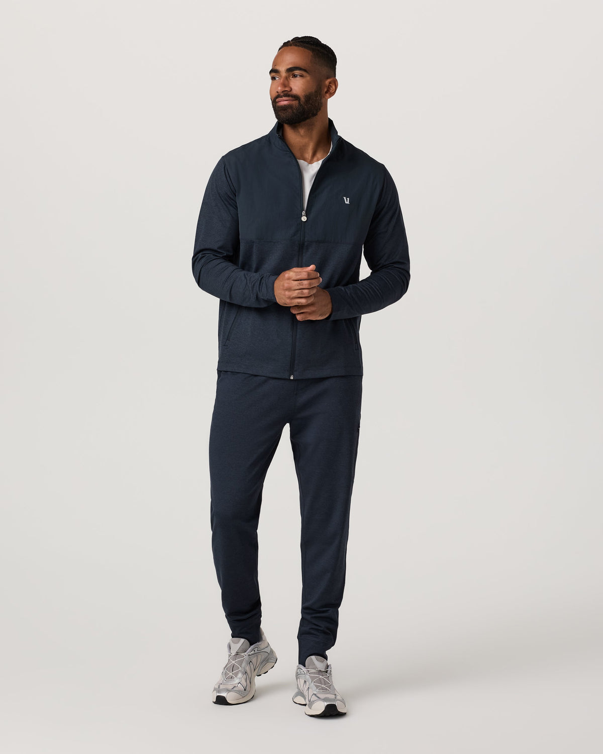 Vuori Sunday Element Track Jacket - Ink Heather, full length alt