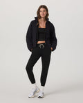 Vuori Performance Jogger Long in Black Heather - full length
