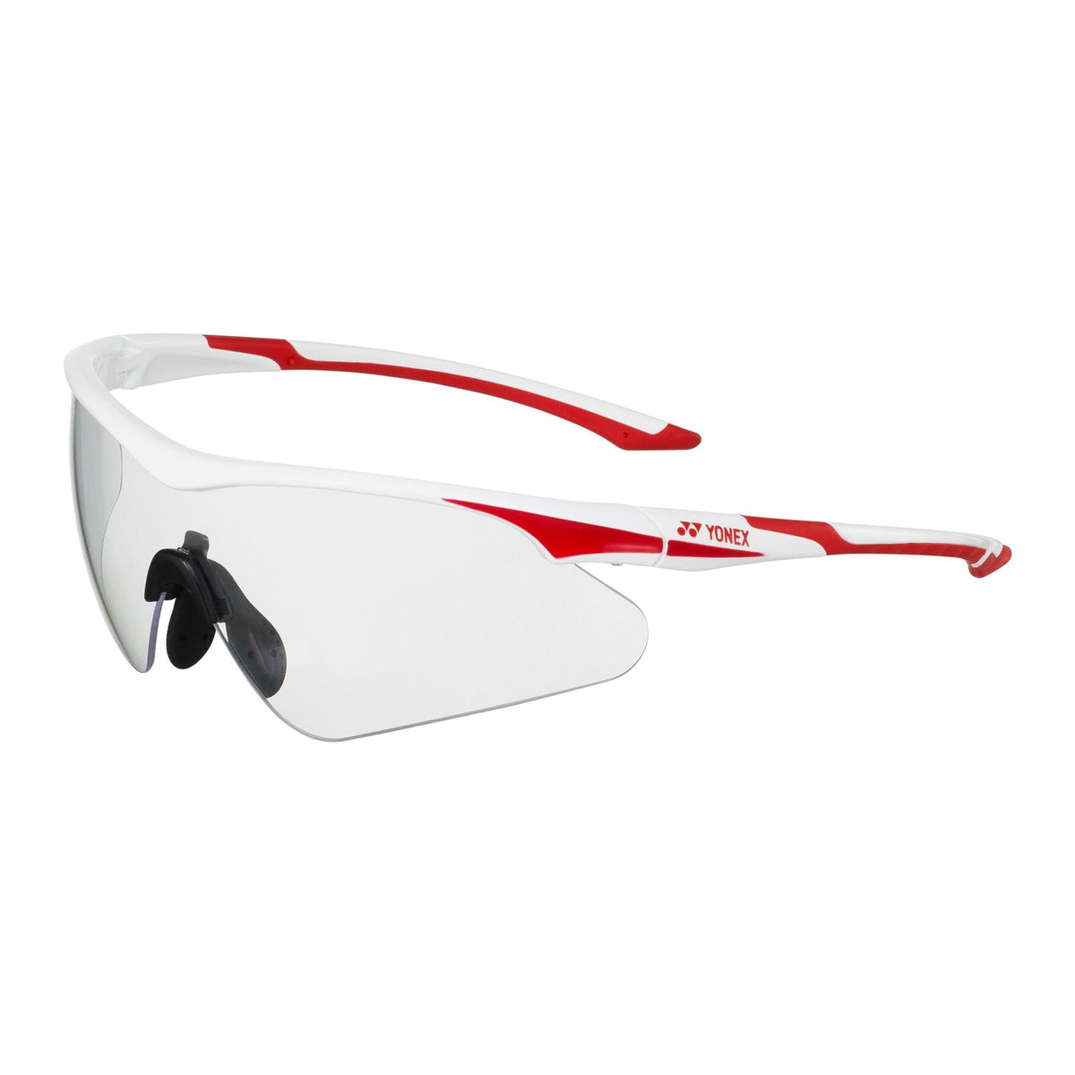 Yonex AC392 protective sport eyewear in white and red with soft case